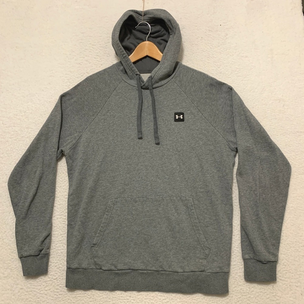 Under Armour Rival Fleece Hoodie Mens M ColdGear Pullover Gray 1357092 (HOLE)